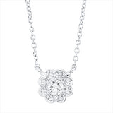 Collier 18 kt WG, mit ZÖ 42 cm, 1 Brill. 0,11 ct, TW-si, 8 Brill. 0,19 ct, TW-si