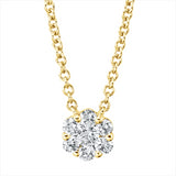 Collier 18 kt GG, mit ZÖ 42 cm, 1 Brill. 0,04 ct, TW-si, 6 Brill. 0,11 ct, TW-si