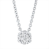 Collier 18 kt WG, mit ZÖ 42 cm, 1 Brill. 0,04 ct, TW-si, 6 Brill. 0,11 ct, TW-si