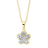 Collier 18 kt GG, Fassung teils. rhodiniert, 5 Brill. 0,42 ct, TW-si, 1 Brill. 0,04 ct, TW-si