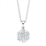 Collier 18 kt WG, mit ZÖ 42 cm, 7 Brill. 0,39 ct, TW-si