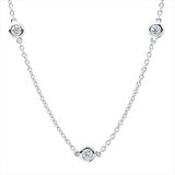 Collier 18 kt WG, mit ZÖ 40 cm + 43 cm, 13 Brill. 0,42 ct, W-si