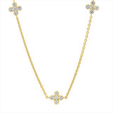 Collier 18 kt GG, mit ZÖ 40 cm + 43 cm, 25 Brill. 0,43 ct, W-si