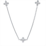 Collier 18 kt WG, mit ZÖ 40 cm + 43 cm, 25 Brill. 0,44 ct, W-si