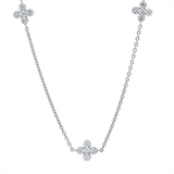 Collier 18 kt WG, mit ZÖ 40 cm + 43 cm, 25 Brill. 0,43 ct, W-si
