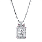 Collier 18 kt WG, mit Öse, 30 Fant-Schl. 2,36 ct, TW-si, 10 Fant-Schl. 0,45 ct, pink
