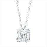 Collier 18 kt WG, 4 Bag. 0,24 ct, TW-si, 1 Princ. 0,17 ct, TW-si, 4 Brill. 0,10 ct, TW-si