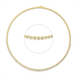 Collier 18 kt GG, 18 Brill. 1,07 ct, TW-si, 6 Brill. 0,50 ct, TW-si, 5 Brill. 0,56 ct, TW-si, 26 Brill. 0,88 ct, TW-si