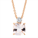 Collier 18 kt RG, mit ZÖ 42 cm, 1 Brill. 0,08 ct, TW-si, 1 Morganit 0,69 ct pink
