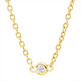 Collier 18 kt GG, mit ZÖ 42 cm, 5 Brill. 0,08 ct, TW-si