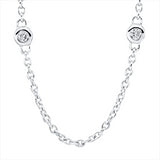 Collier 18 kt WG, mit ZÖ 42 cm, 10 Brill. 0,17 ct, TW-si