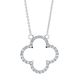 Collier 18 kt WG, mit ZÖ 42 cm, 36 Brill. 0,27 ct, TW-si