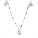 Collier 18 kt WG, mit ZÖ 40 cm + 43 cm, 5 Brill. 0,11 ct, TW-si