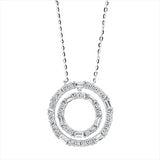 Collier 18 kt WG, mit ZÖ 40 cm + 43 cm, 10 Bag. 0,19 ct, TW-si, 30 Brill. 0,30 ct, TW-si