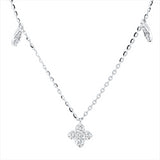 Collier 18 kt WG, mit ZÖ 40 cm + 43 cm, 12 Brill. 0,21 ct, TW-si, 11 Brill. 0,07 ct, TW-si