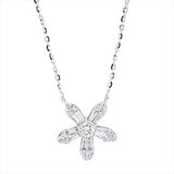 Collier 18 kt WG, mit ZÖ 40 cm + 43 cm, 1 Brill. 0,05 ct, 10 Trap. 0,13 ct, 7 Brill. 0,10 ct, TW-si