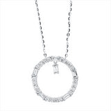 Collier 18 kt WG, mit ZÖ 40 cm + 43 cm, 6 Bag. 0,15 ct, TW-si, 20 Brill. 0,20 ct, TW-si