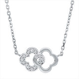 Collier 18 kt WG, mit ZÖ 40,6 cm & 43,2 cm, 15 Brill. 0,08 ct, TW-si