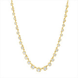 Collier 18 kt GG, 4 Brill. 0,18 ct, 2 Brill. 0,11 ct, 2 Brill. 0,15 ct, 1 Brill. 0,12 ct, TW-si, 20 Brill. 0,43 ct