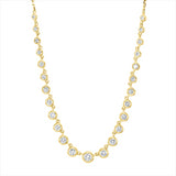 Collier 18 kt GG, 10 Brill. 0,38 ct, TW-si, 2 Brill. 0,11 ct, TW-si, 1 Brill. 0,08 ct, TW-si, 12 Brill. 0,20 ct, TW-si