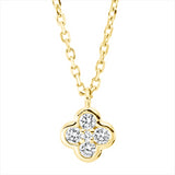 Collier 18 kt GG, Fassung rhodin, ZÖ 40,6&43,2cm, 4 Brill. 0,16 ct, TW-si, 1 Brill. 0,01 ct, TW-si
