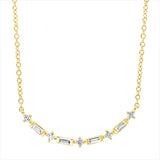 Collier 18 kt GG, mit ZÖ 38cm,40,6cm,43,2cm, 4 Bag. 0,12 ct, TW-si, 5 Brill. 0,10 ct, TW-si