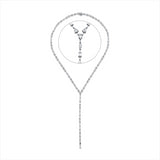 Collier 18 kt WG, 20 Tropfen 2,83 ct, 20 Oval 3,34 ct, 20 Sm.schliff 2,68 ct, 20 Nav. 2,83 ct, TW-si