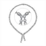 Collier 18 kt WG, 14 Na. 2,73 ct, 15 Tro 3,04 ct, 13 Ov 2,84 ct, 15 Sm.3,28 ct, 972 Br. 3,48 ct, TW-si
