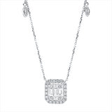Collier 18 kt WG, 5 Bag. 0,42 ct, TW-vsi/si, 36 Brill. 0,63 ct, TW-vsi/si