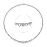 Collier 18 kt WG, 8 Brill. 3,27 ct, TW-vsi/si, 1 Brill. 0,73 ct, TW-vsi/si, 121 Brill. 8,68 ct, TW-vsi/si