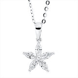 Collier 18 kt WG, mit Öse, 5 Nav. 0,29 ct, TW-si