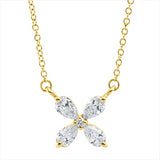 Collier 18 kt GG, mit ZÖ 40 cm, 4 Tropfen 0,30 ct, TW-vsi, 1 Brill. 0,01 ct, TW-si