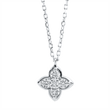 Collier 18 kt WG, mit ZÖ 40 cm, 4 Brill. 0,18 ct, TW-si, 1 Brill. 0,02 ct, TW-si