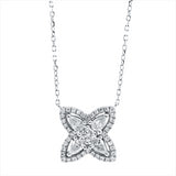 Collier 18 kt WG, mit ZÖ 40 cm, 4 Tropfen 0,32 ct, TW-vsi, 41 Brill. 0,22 ct, TW-si