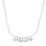 Collier 18 kt WG, 4 Brill. 0,12 ct, TW-pi, 3 Brill. 0,04 ct, TW-pi