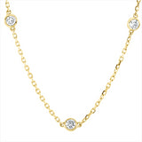 Collier 18 kt GG, mit ZÖ 40,5 cm, 43 cm, 11 Brill. 0,74 ct, L-pi