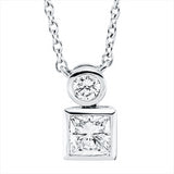 Collier 18 kt WG, 1 Princ. 0,39 ct, TW-vsi, 1 Brill. 0,08 ct, TW-vsi