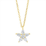 Collier 18 kt GG, mit ZÖ 40 cm, 5 Tropfen 0,25 ct, TW-vsi, 1 Brill. 0,04 ct, TW-si