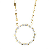 Collier 18 kt GG, mit ZÖ 40 cm, 20 Bag. 0,40 ct, TW-vsi