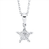 Collier 18 kt WG, mit Öse, 5 Fant-Schl. 0,17 ct, F-vvs