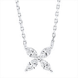 Collier 18 kt WG, 4 Nav. 0,32 ct, F-si