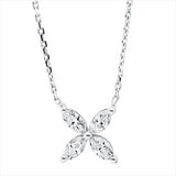 Collier 18 kt WG, 4 Nav. 0,52 ct, F-si