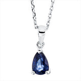 Collier 18 kt WG, mit Öse, 1 Saphir 0,58 ct blau