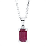 Collier 18 kt WG, mit Öse, 1 Rubin 0,22 ct rot