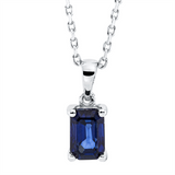 Collier 18 kt WG, mit Öse, 1 Saphir 0,76 ct blau