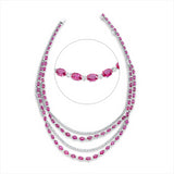 Collier 18 kt WG, 13 Brill. 1,73 ct, TW-vsi/si, 340 Brill. 15,25 ct, TW-vsi/si, 89 Rubine 46,62 ct rot