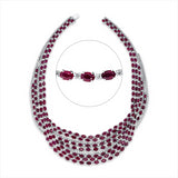 Collier 18 kt WG, 534 Brill. 27,07 ct, TW-vsi, 228 Rubine 95,92 ct rot