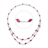 Collier 18 kt WG, 273 Brill. 5,23 ct, TW-vsi/si, 28 Rubine 16,89 ct rot