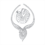 Collier 18 kt WG, 130 Nav. 13,23 ct, TW-vsi/si, 410 Brill. 10,92 ct, TW-vsi/si