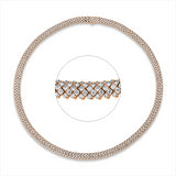 Collier 18 kt RG, 790 Brill. 21,49 ct, TW-vsi/si